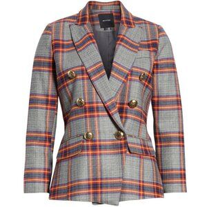 Smythe Plaid Double Breasted Blazer (8) & Karen Millen red top